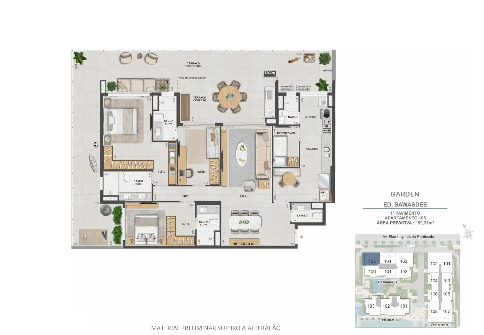 Planta 11: Península Collection, apartamento de alto padrão na Barra da Tijuca, Rio de Janeiro