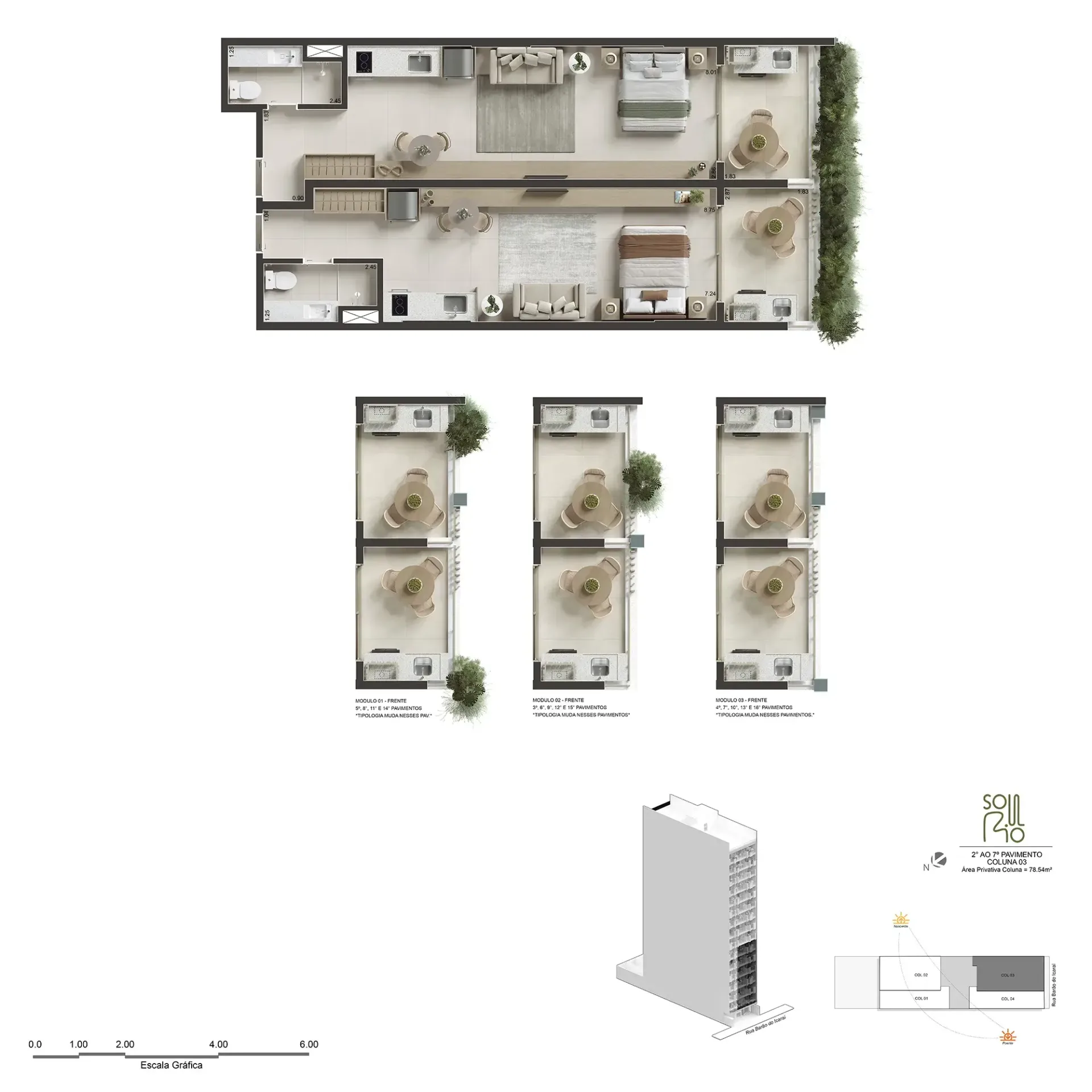 Planta 6: Soul Rio Barão de Icaraí, studio de alto padrão no Flamengo, Rio de Janeiro