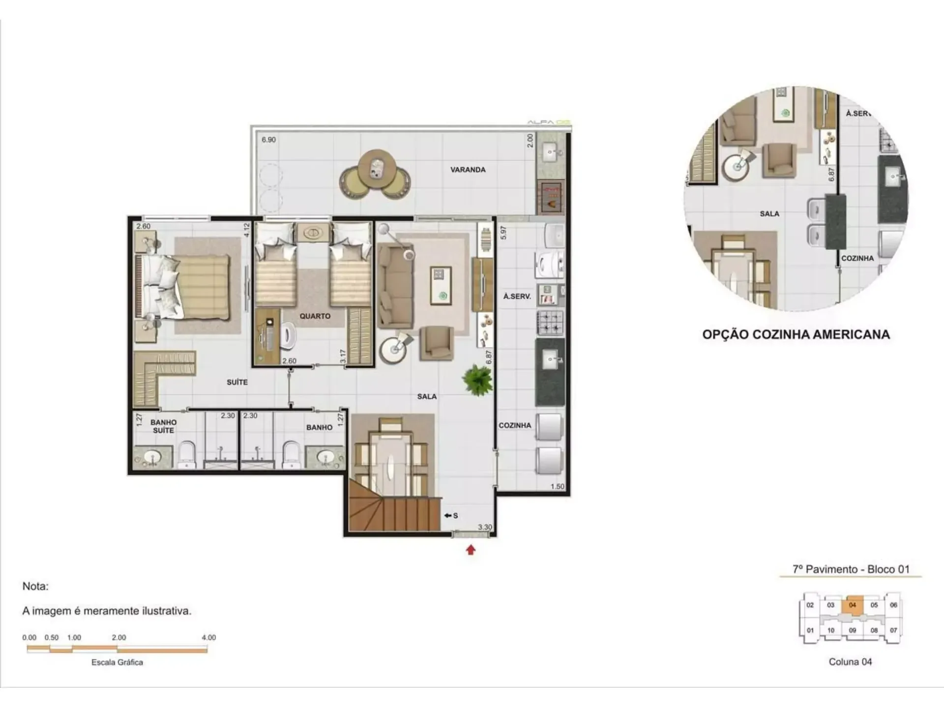 Planta 4: Village Vert Freguesia, apartamento de alto padrão em Outro, Rio de Janeiro