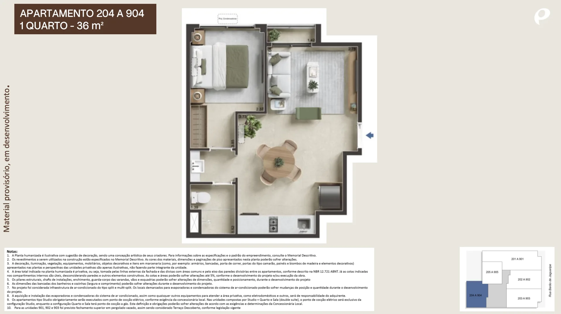 Planta 3: Jaguaripe 289 Ipanema, apartamento de alto padrão em Ipanema, Rio de Janeiro