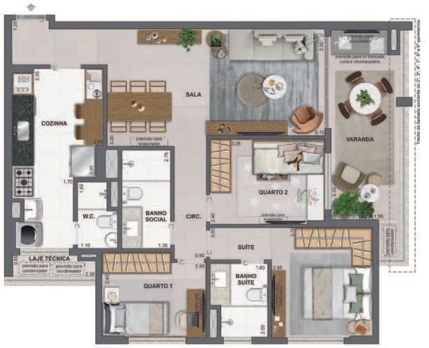 Planta 12: Iconyc By Yoo, apartamento de alto padrão em Botafogo, Rio de Janeiro