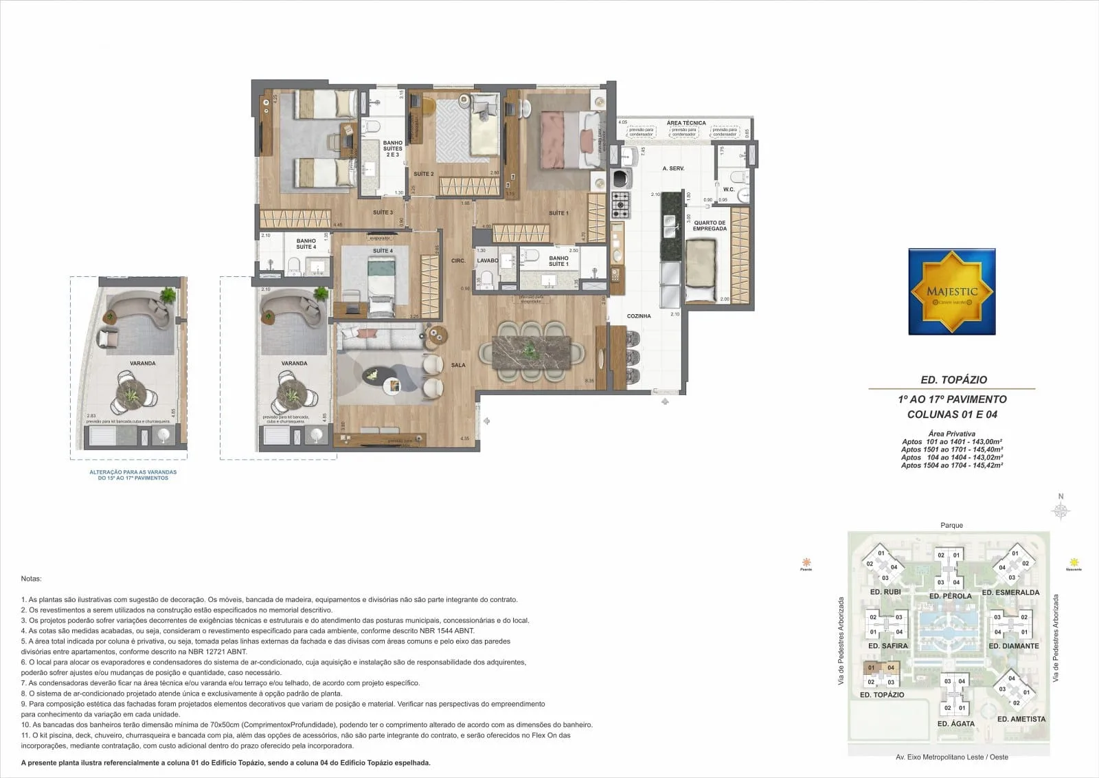Planta 2: Majestic Cidade Jardim, apartamento de alto padrão na Barra da Tijuca, Rio de Janeiro