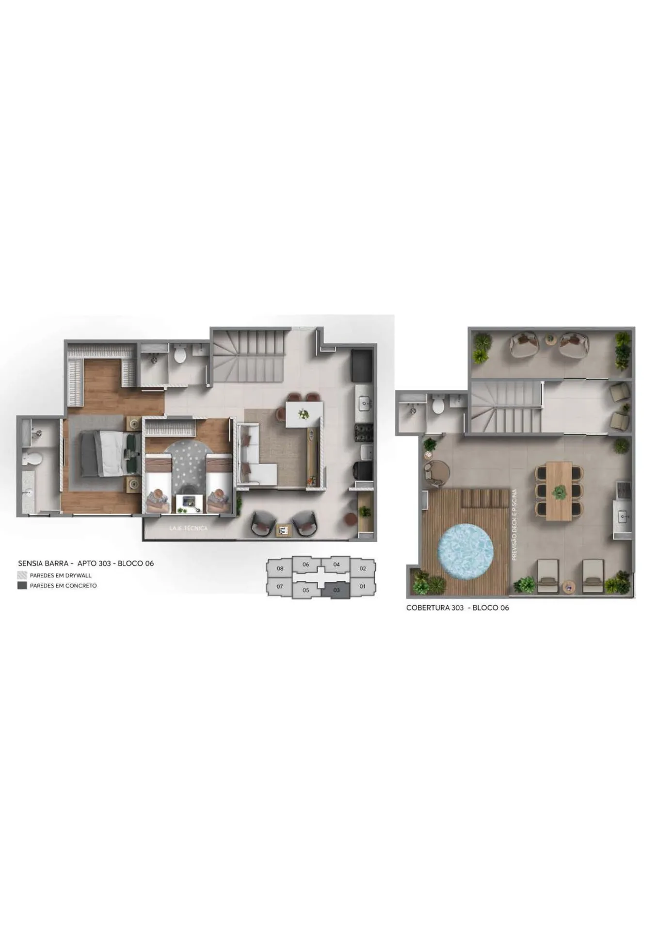 Planta 1: Sensia Barra, apartamento de alto padrão na Barra da Tijuca, Rio de Janeiro