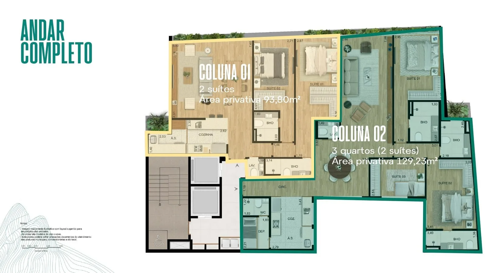Planta 1: Sambaiba 323 Leblon, apartamento de alto padrão no Leblon, Rio de Janeiro
