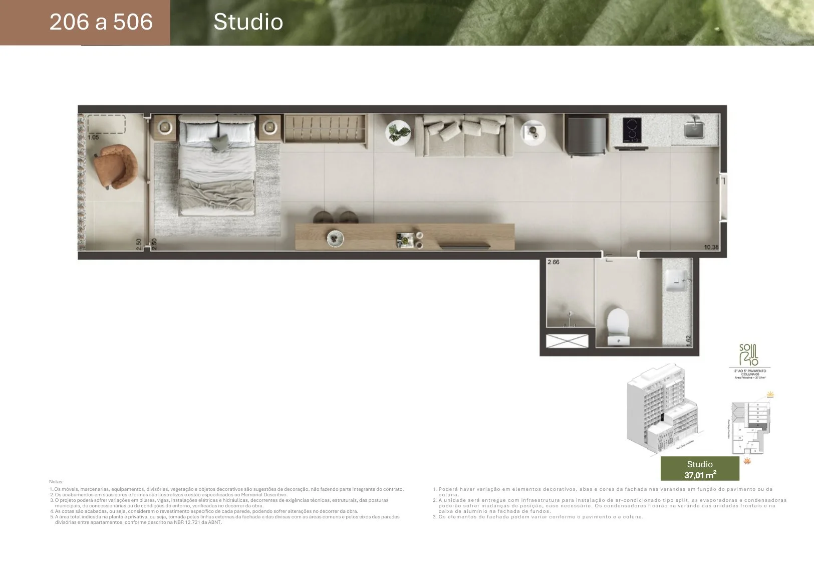 Planta 5: Soul Rio Gago Coutinho 53, studio de alto padrão em Laranjeiras, Rio de Janeiro