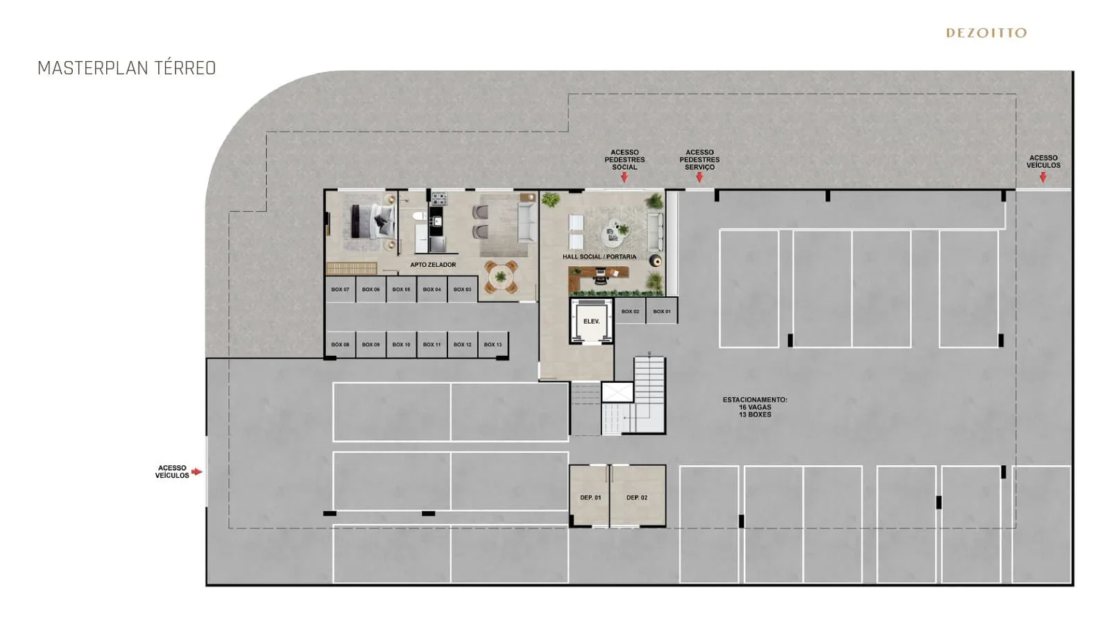Planta 12: Dezoitto Jardim Oceanico, apartamento de alto padrão na Barra da Tijuca, Rio de Janeiro