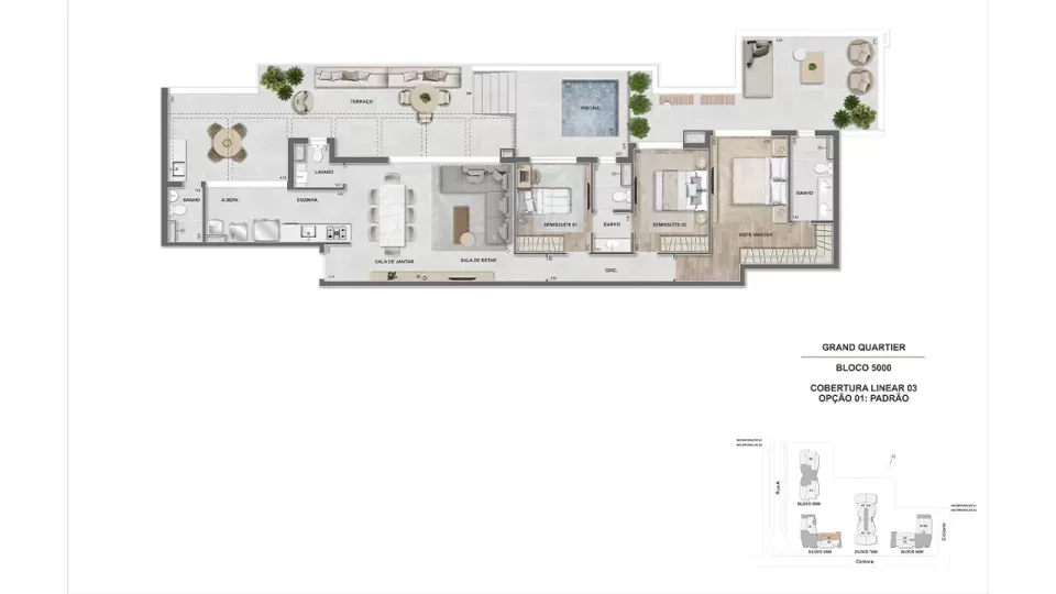 Planta 19: Grand Quartier, apartamento de alto padrão na Barra da Tijuca, Rio de Janeiro