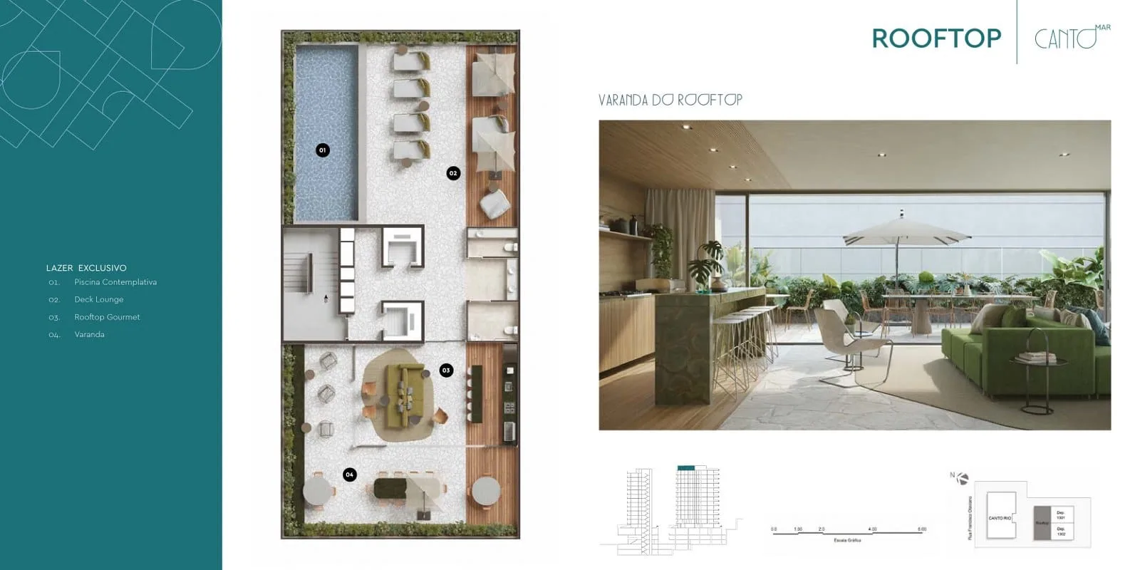 Planta 1: Canto Mar Arpoador, apartamento de alto padrão no Arpoador, Rio de Janeiro