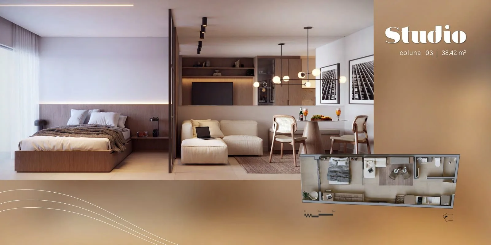 Planta 6: Glória Del Art Co Living, studio de alto padrão na Glória, Rio de Janeiro