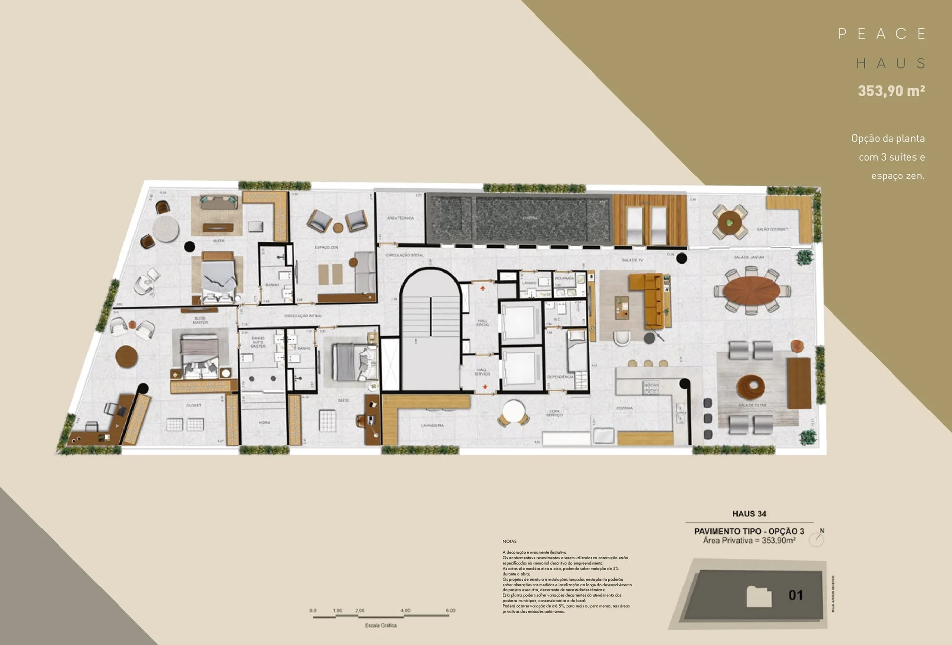 Planta 4: Haus 34 Botafogo, apartamento de alto padrão em Botafogo, Rio de Janeiro