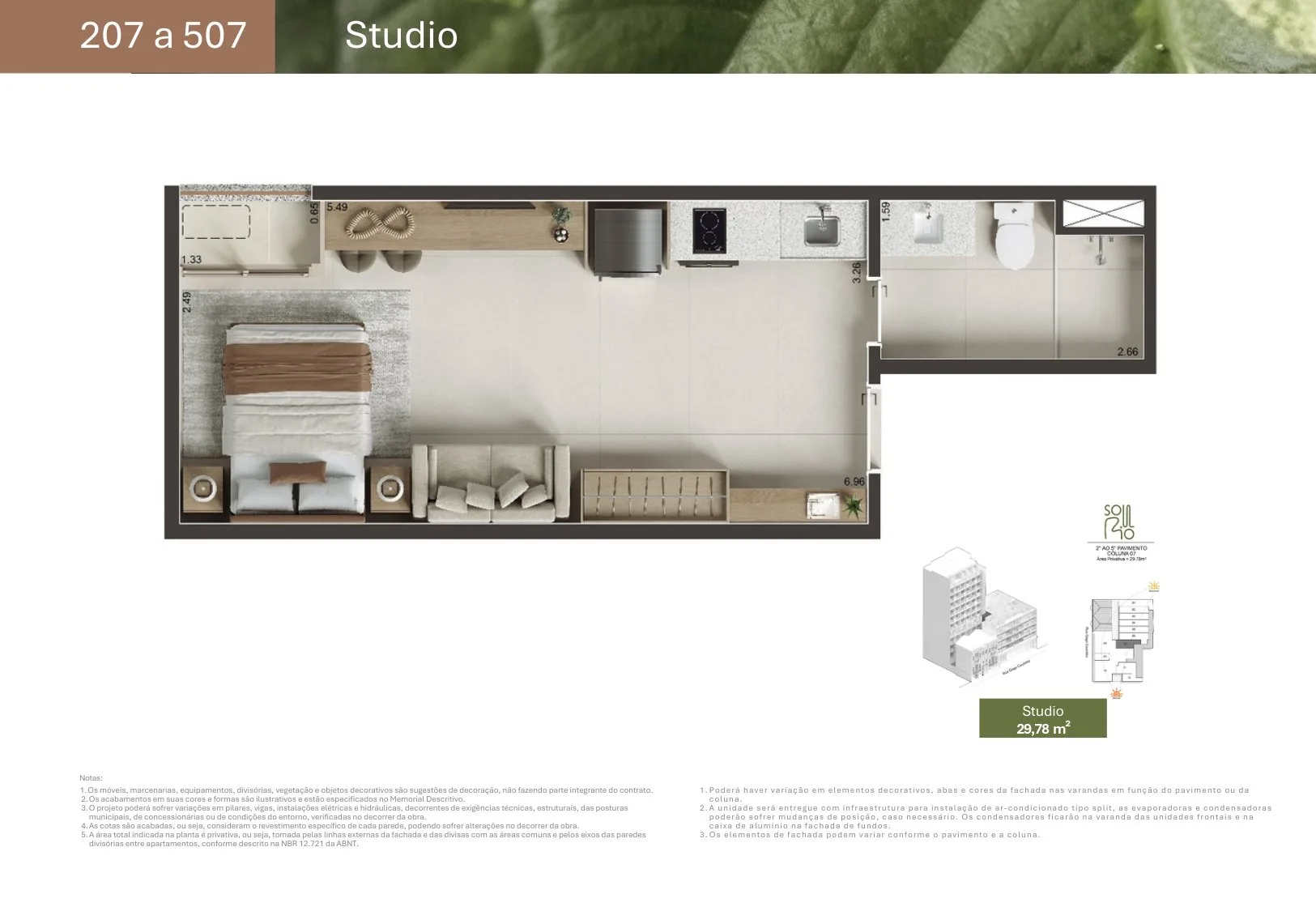 Planta 6: Soul Rio Gago Coutinho 53, studio de alto padrão em Laranjeiras, Rio de Janeiro