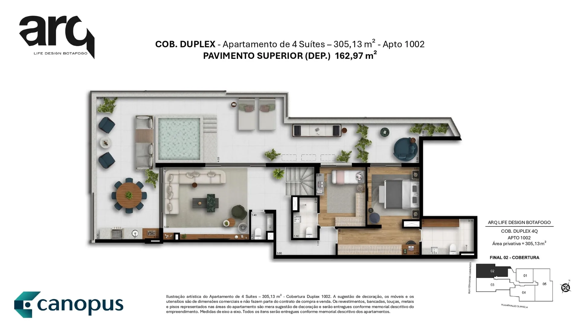 Planta 10: Arq Life Design Botafogo, apartamento de alto padrão em Botafogo, Rio de Janeiro
