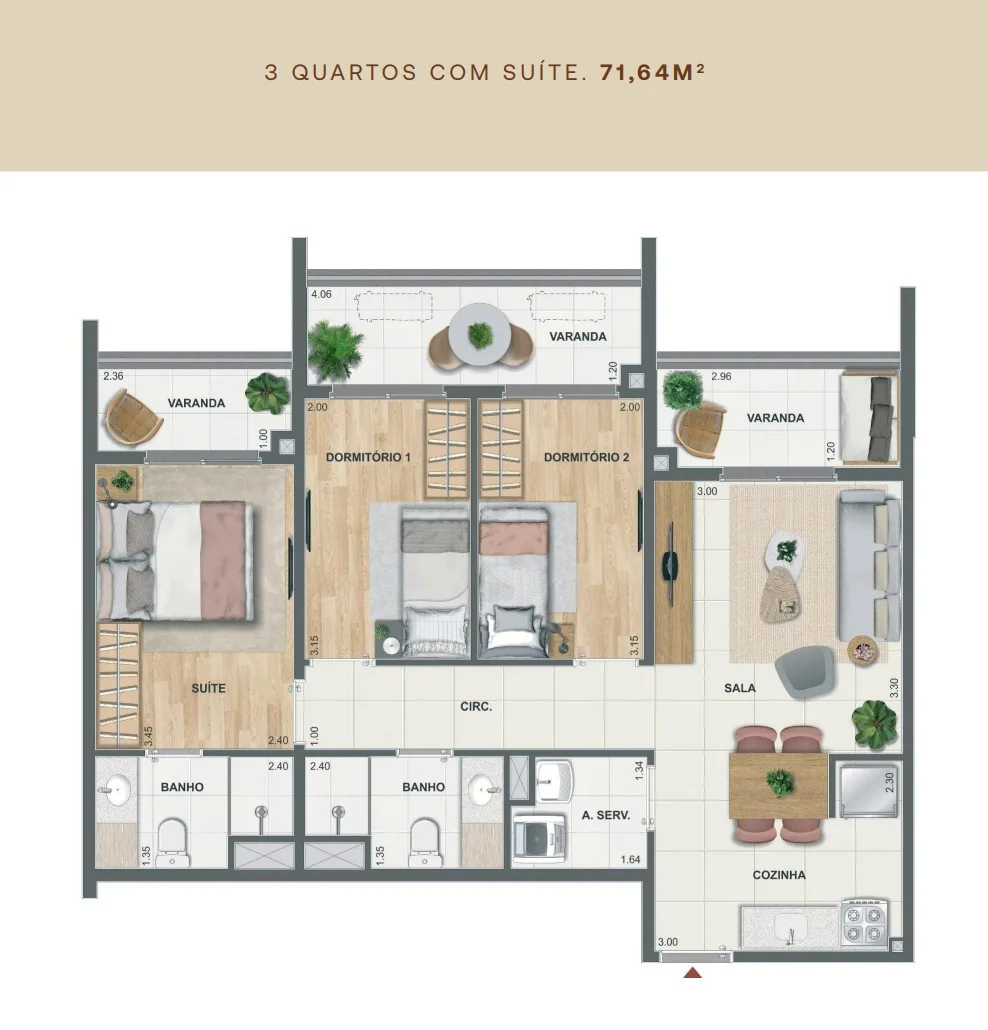 Planta 8: Residencial Erê Porto Maravilha, studio de alto padrão no Centro, Rio de Janeiro