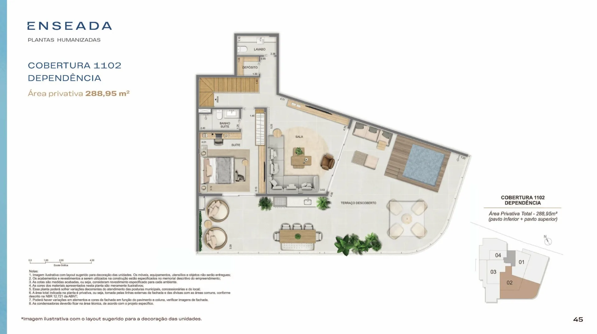 Planta 7: Enseada Botafogo Residencial, apartamento de alto padrão em Botafogo, Rio de Janeiro