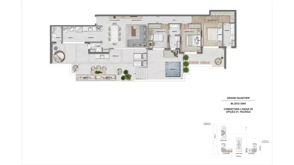 Planta 18: Grand Quartier, apartamento de alto padrão na Barra da Tijuca, Rio de Janeiro