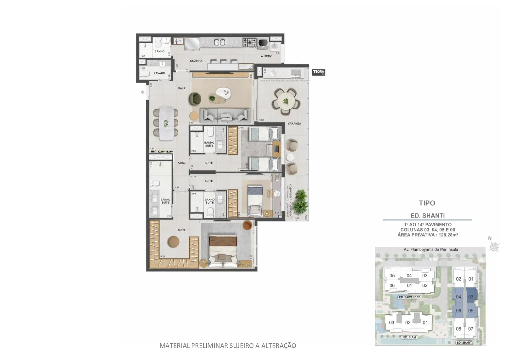 Planta 2: Península Collection, apartamento de alto padrão na Barra da Tijuca, Rio de Janeiro