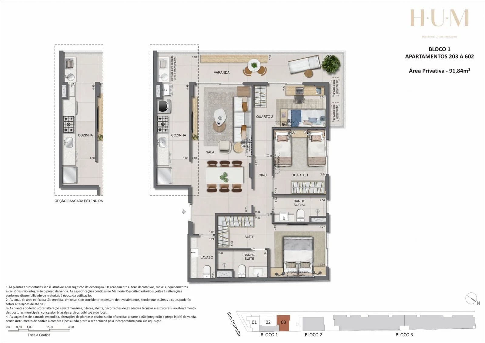 Planta 3: Hum Humaitá, apartamento de alto padrão em Outro, Rio de Janeiro