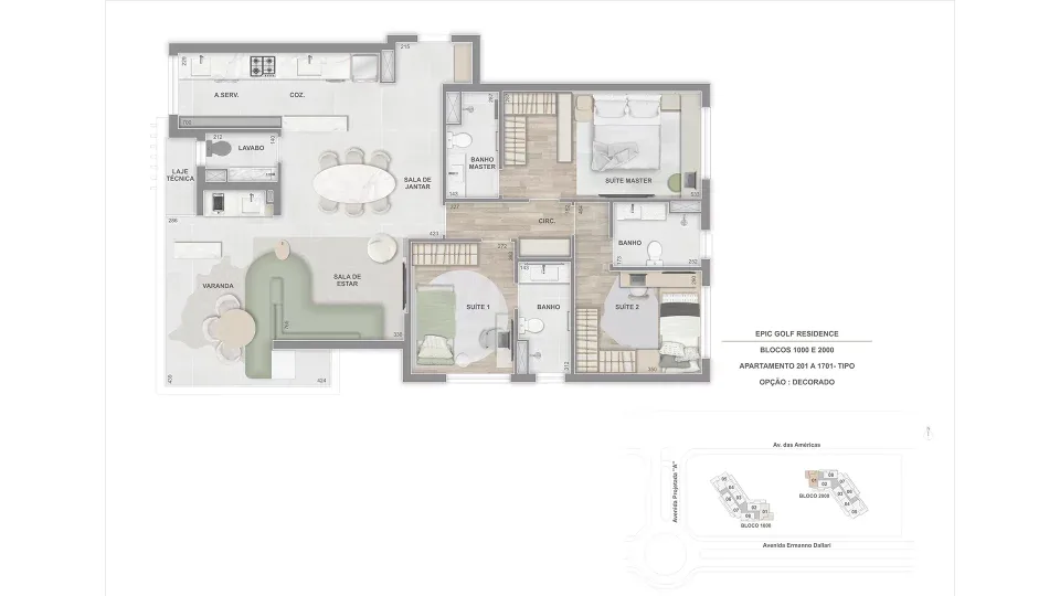 Planta 25: Epic Golf Residence, apartamento de alto padrão na Barra da Tijuca, Rio de Janeiro