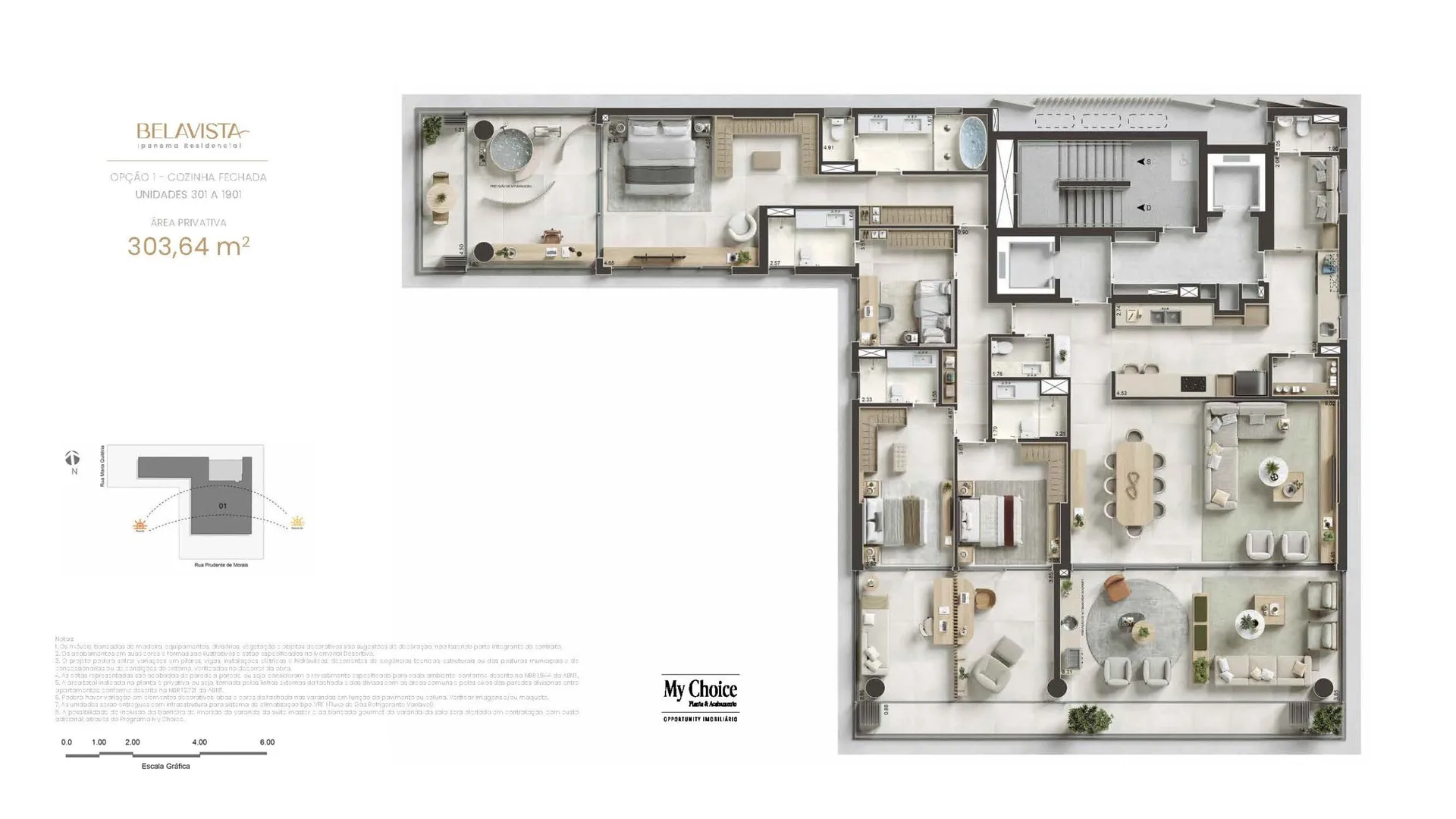 Planta 3: Belavista Ipanema Residencial, apartamento de alto padrão em Ipanema, Rio de Janeiro