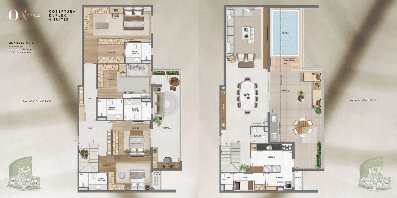 Planta 6: Ox Park Design, apartamento de alto padrão na Barra da Tijuca, Rio de Janeiro