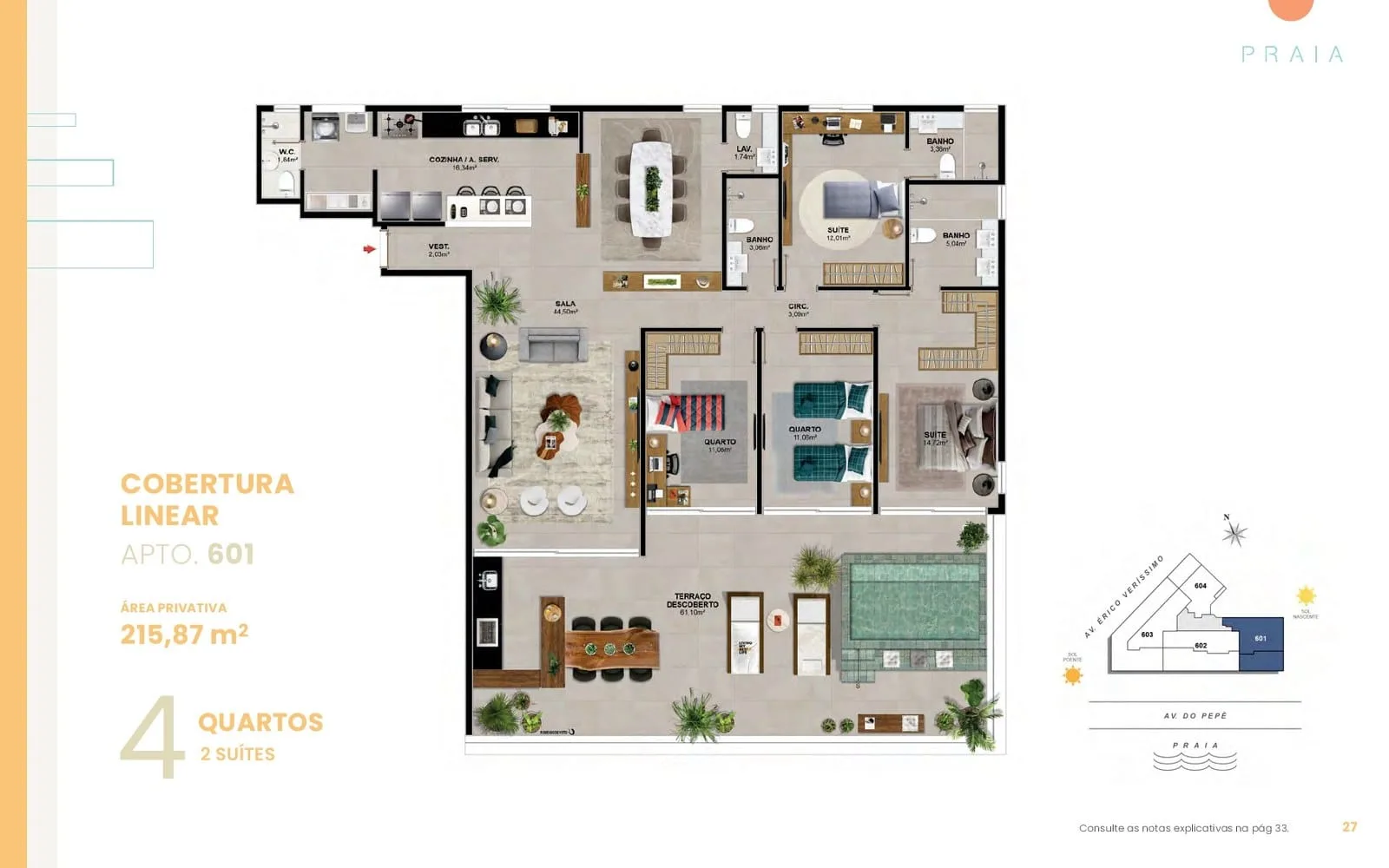 Planta 4: Praia Residencial Mar, apartamento de alto padrão na Barra da Tijuca, Rio de Janeiro