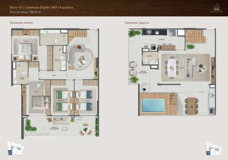 Planta 8: Symphony Residences Flamengo, apartamento de alto padrão no Flamengo, Rio de Janeiro