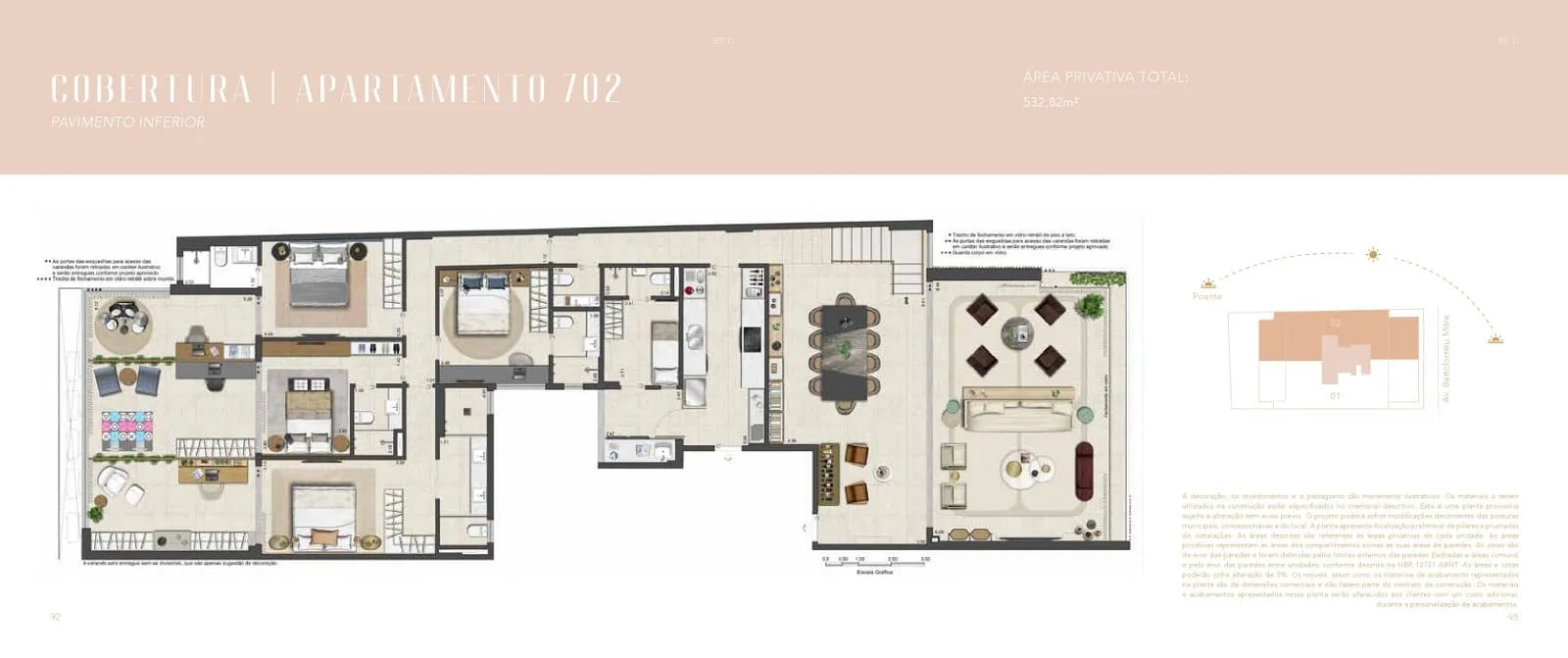 Planta 10: Areia Leblon, apartamento de alto padrão no Leblon, Rio de Janeiro