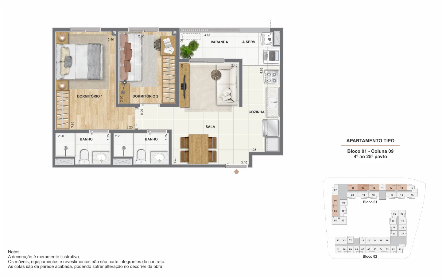 Planta 3: Caminhos da Guanabara, apartamento de alto padrão no Centro, Rio de Janeiro