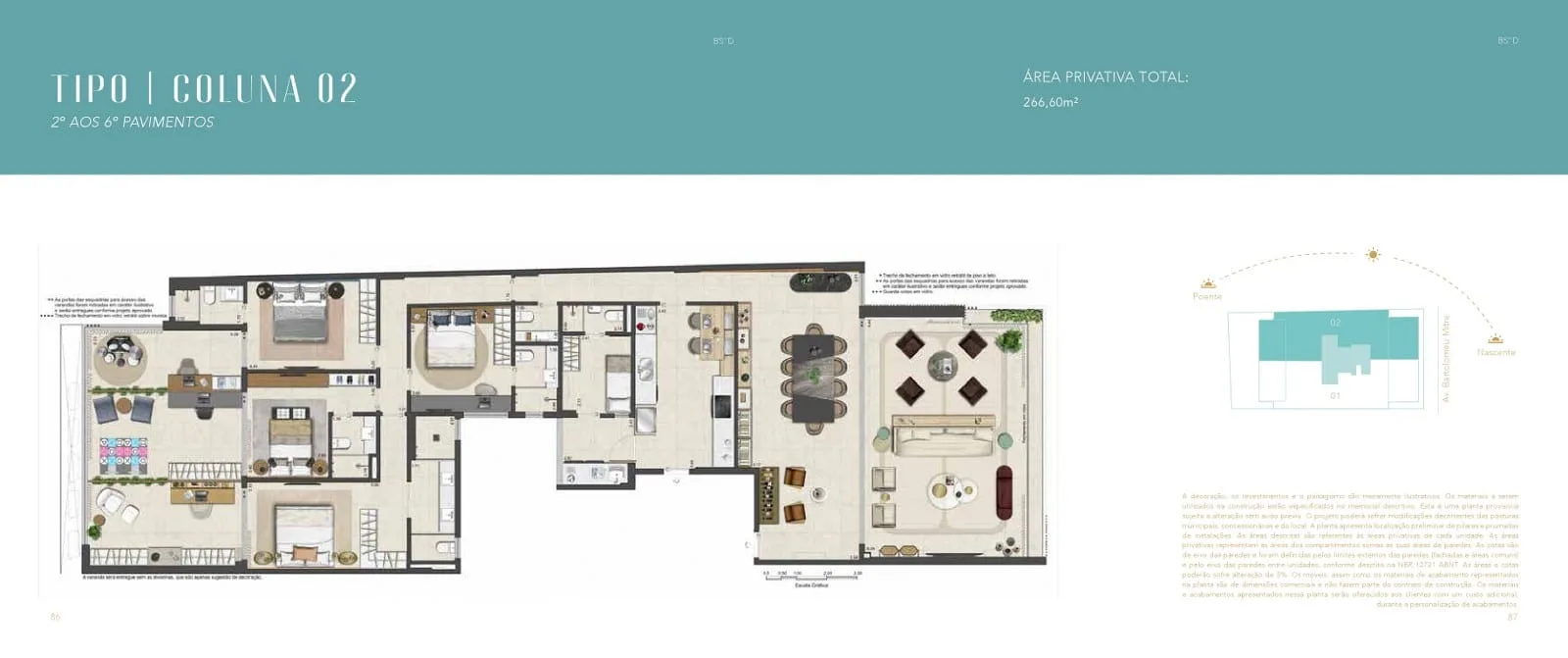 Planta 7: Areia Leblon, apartamento de alto padrão no Leblon, Rio de Janeiro