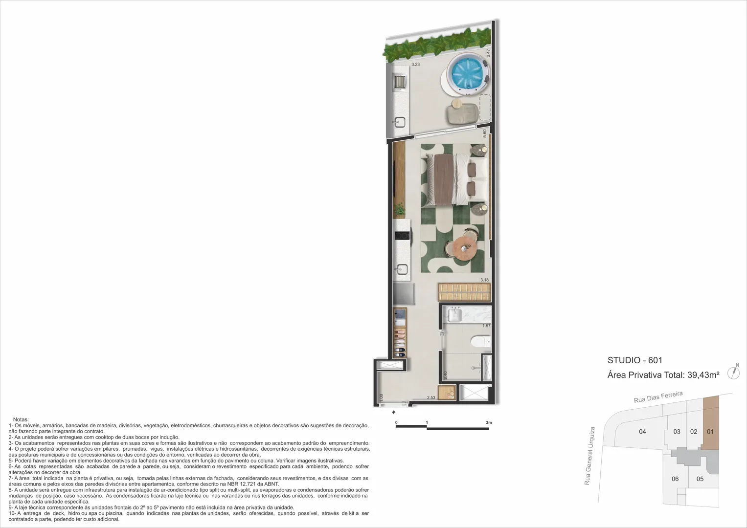 Planta 2: Dias Ferreira Leblon Studios, studio de alto padrão no Leblon, Rio de Janeiro