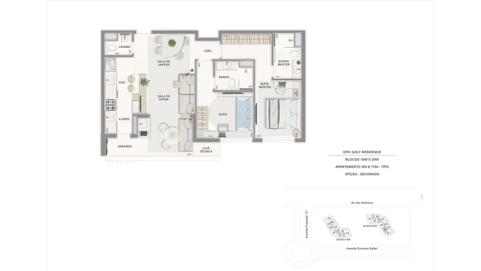 Planta 26: Epic Golf Residence, apartamento de alto padrão na Barra da Tijuca, Rio de Janeiro