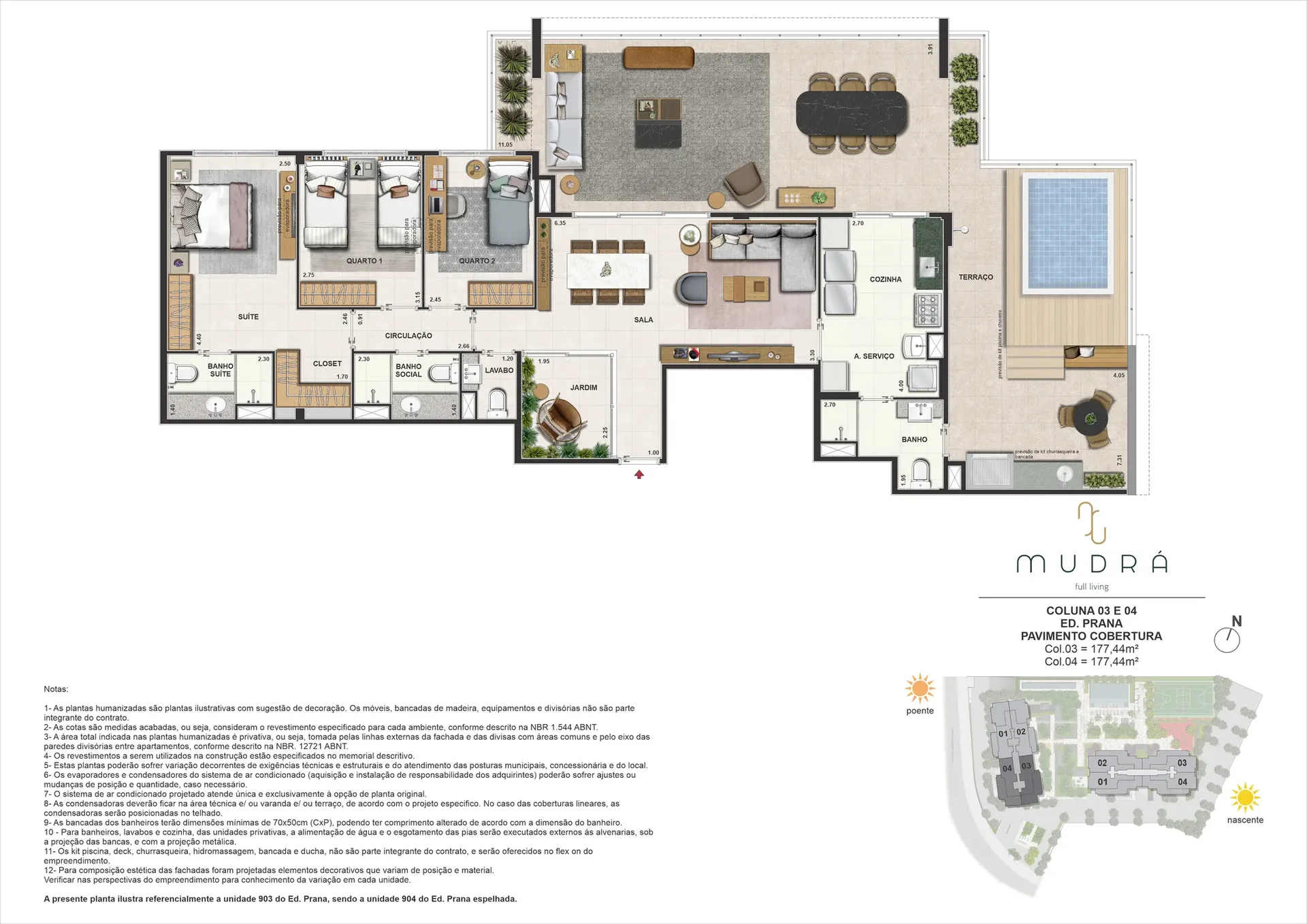 Planta 2: Barra Family Resort, apartamento de alto padrão no Recreio dos Bandeirantes, Rio de Janeiro