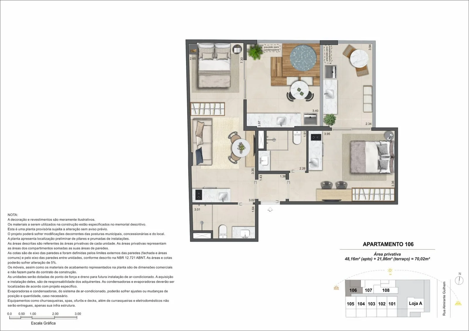 Planta 12: Guilhem Mozak, apartamento de alto padrão no Leblon, Rio de Janeiro