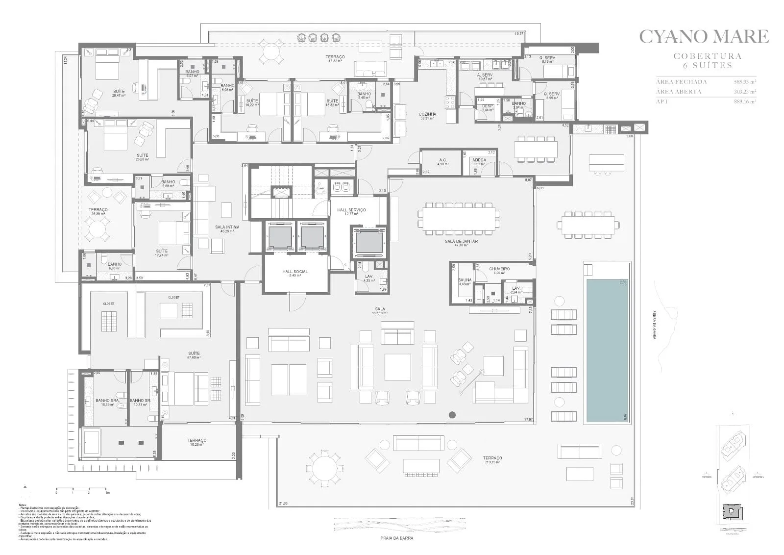 Planta 2: Cyano Exclusive Residences, apartamento de alto padrão na Barra da Tijuca, Rio de Janeiro