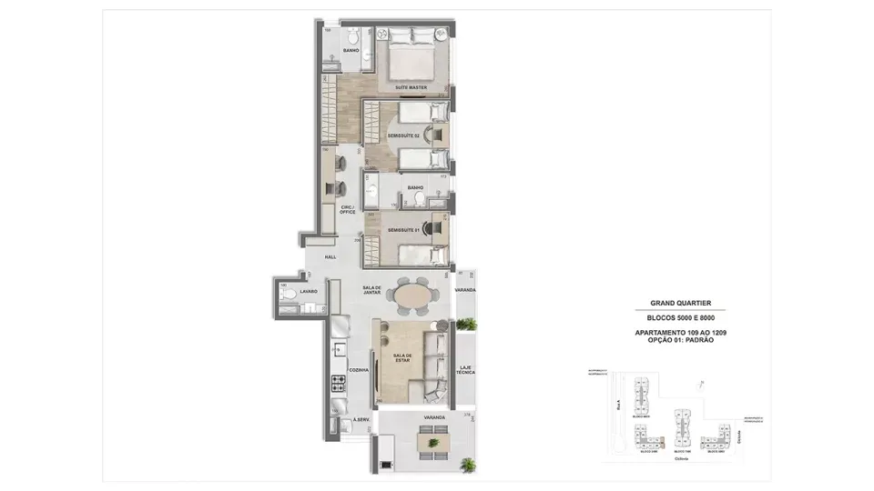 Planta 9: Grand Quartier, apartamento de alto padrão na Barra da Tijuca, Rio de Janeiro