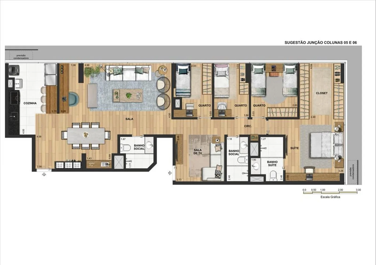 Planta 7: Murano Residencial, apartamento de alto padrão na Barra Olímpica, Rio de Janeiro