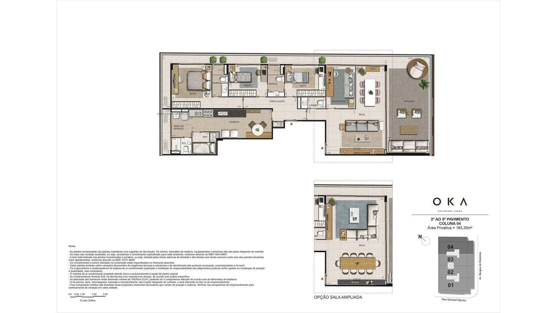 Planta 2: Oka Residence Lagoa, apartamento de alto padrão na Lagoa, Rio de Janeiro
