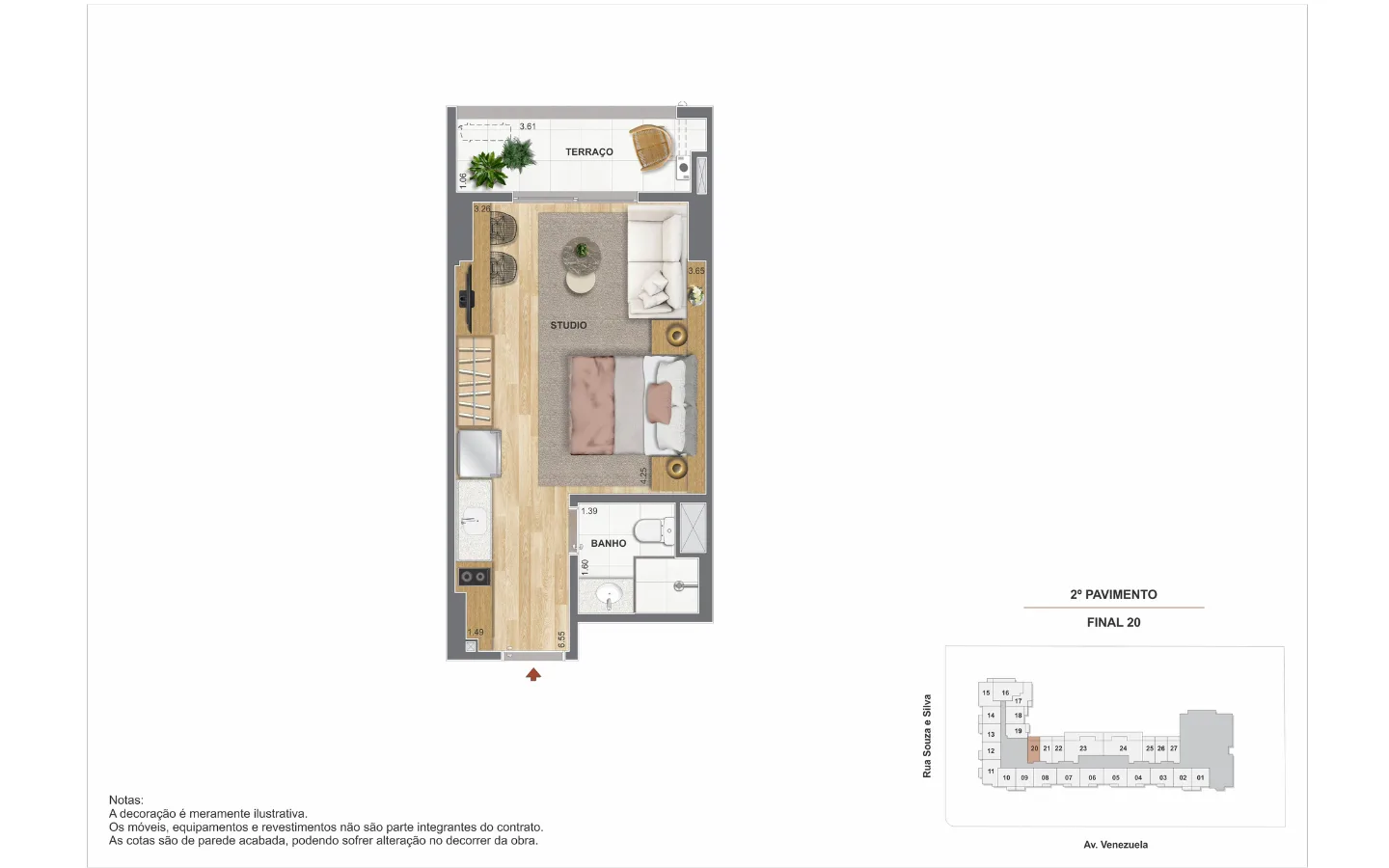 Planta 14: Orla Mauá , studio de alto padrão no Centro, Rio de Janeiro