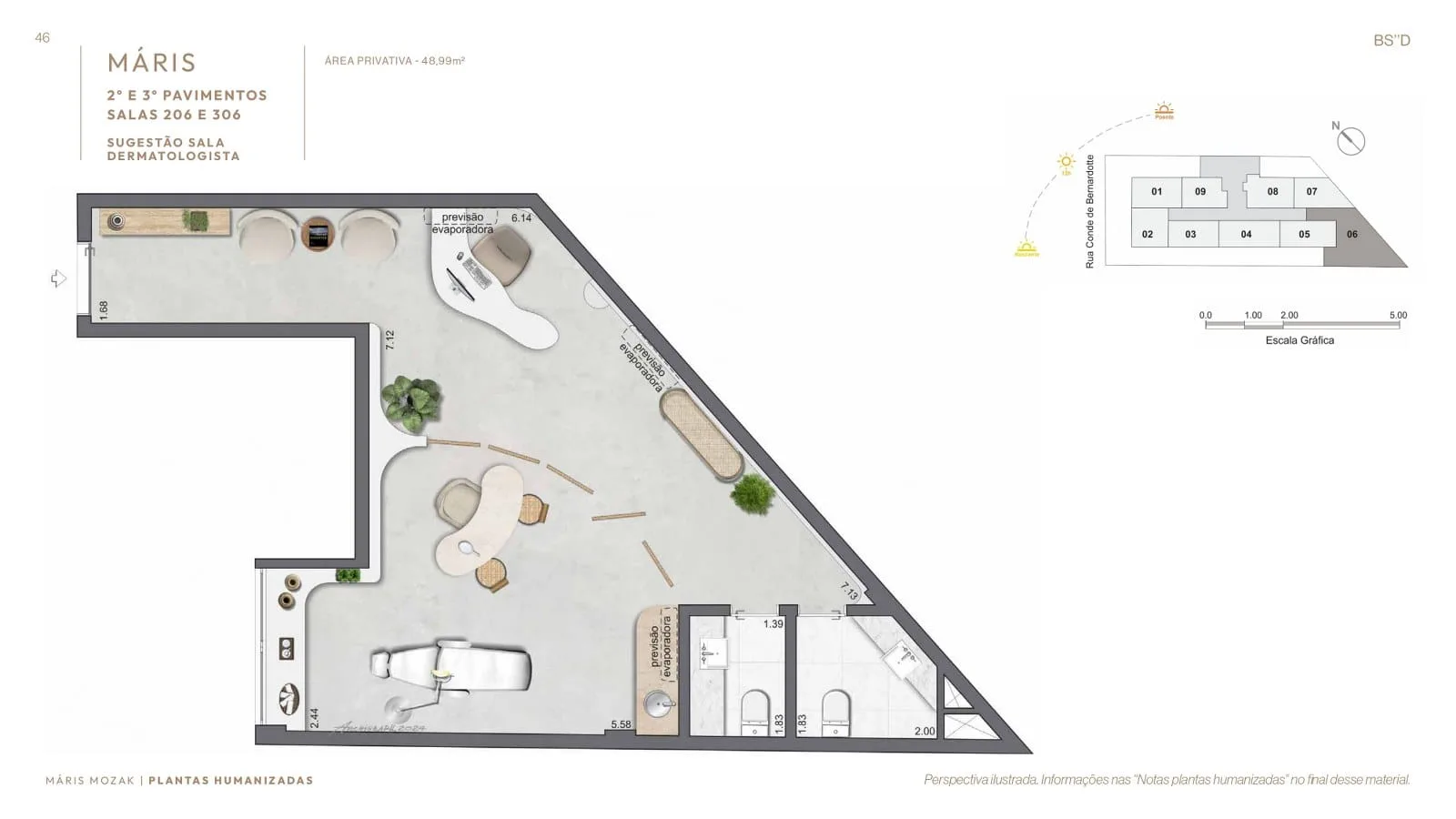 Planta 6: Máris Mozak, loft de alto padrão no Leblon, Rio de Janeiro