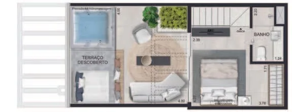 Planta 13: OUI Ipanema Studios, studio de alto padrão em Ipanema, Rio de Janeiro