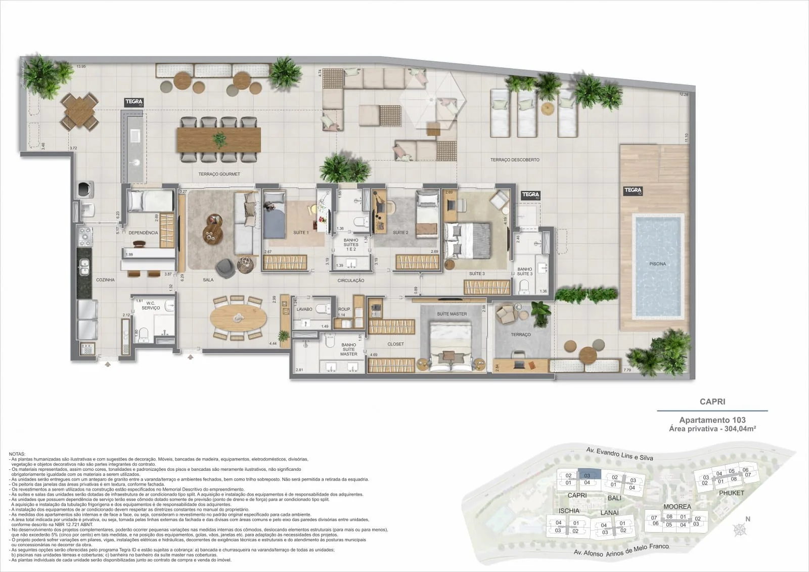 Planta 8: Gaea Home Resort, apartamento de alto padrão na Barra da Tijuca, Rio de Janeiro