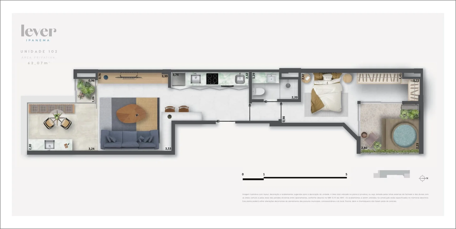 Planta 9: Lever Ipanema, apartamento de alto padrão em Ipanema, Rio de Janeiro