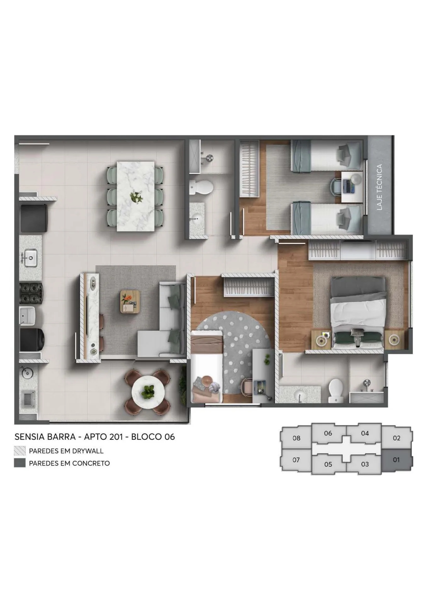 Planta 4: Sensia Barra, apartamento de alto padrão na Barra da Tijuca, Rio de Janeiro