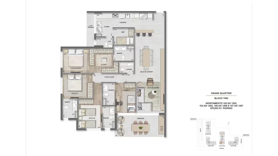 Planta 13: Grand Quartier, apartamento de alto padrão na Barra da Tijuca, Rio de Janeiro