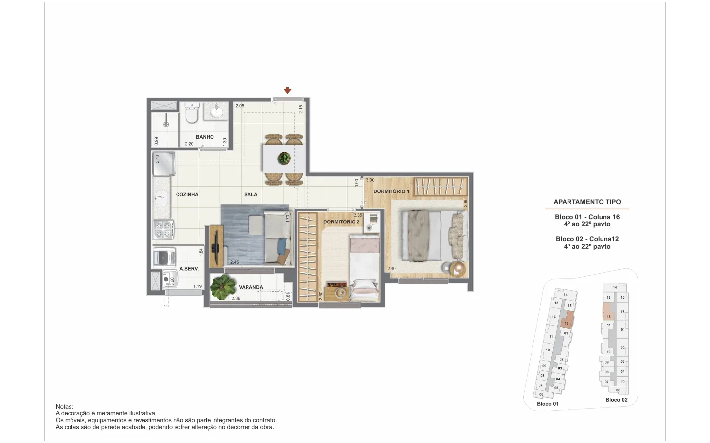 Planta 4: The Pier Residencial, studio de alto padrão no Centro, Rio de Janeiro