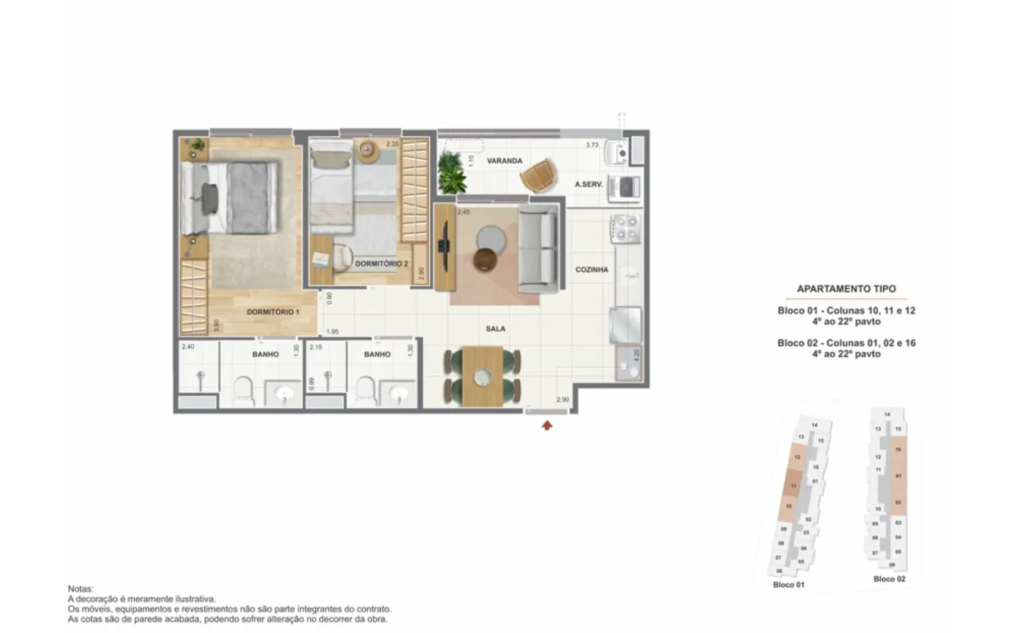 Planta 1: The Pier Residencial, studio de alto padrão no Centro, Rio de Janeiro
