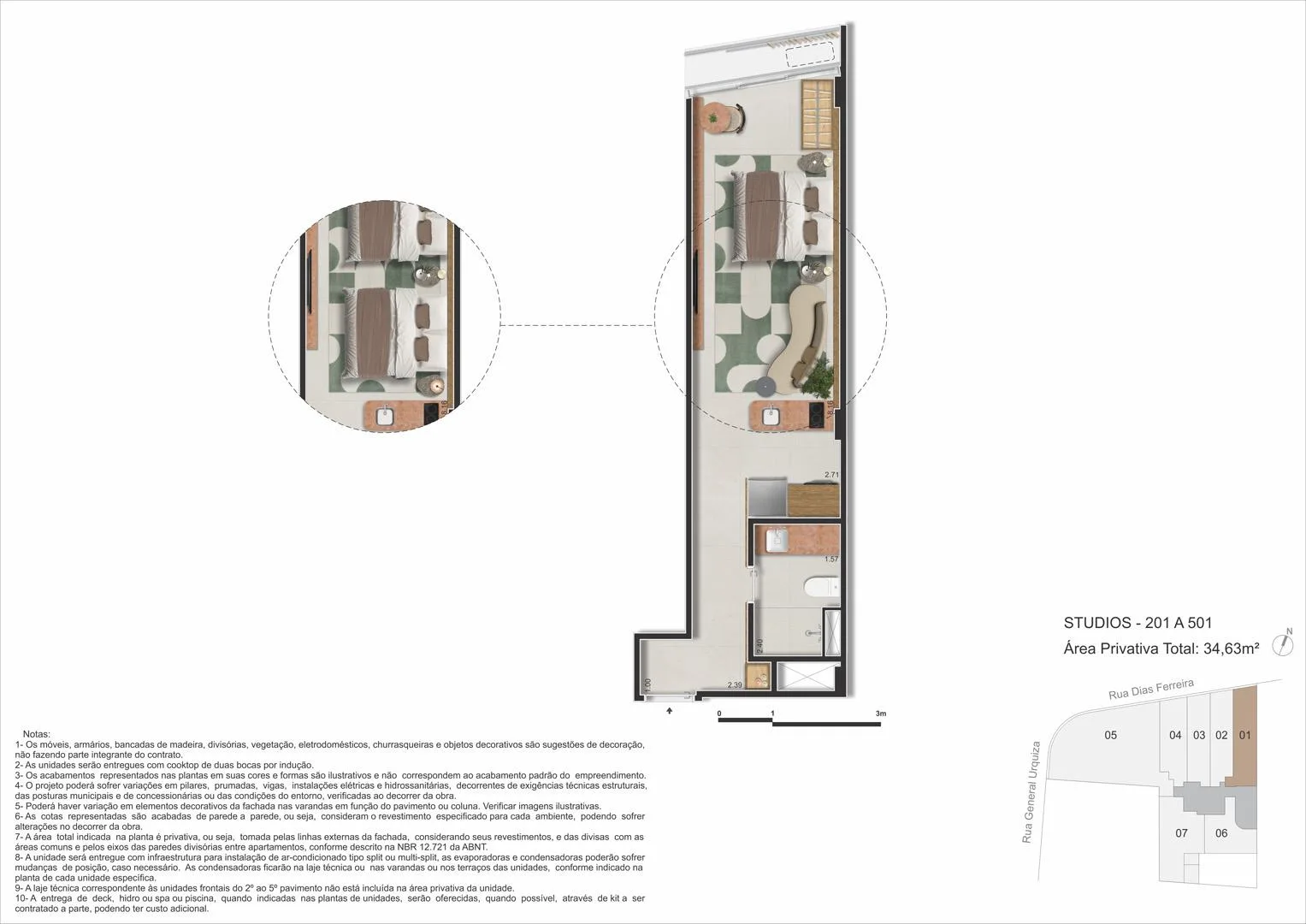 Planta 8: Dias Ferreira Leblon Studios, studio de alto padrão no Leblon, Rio de Janeiro