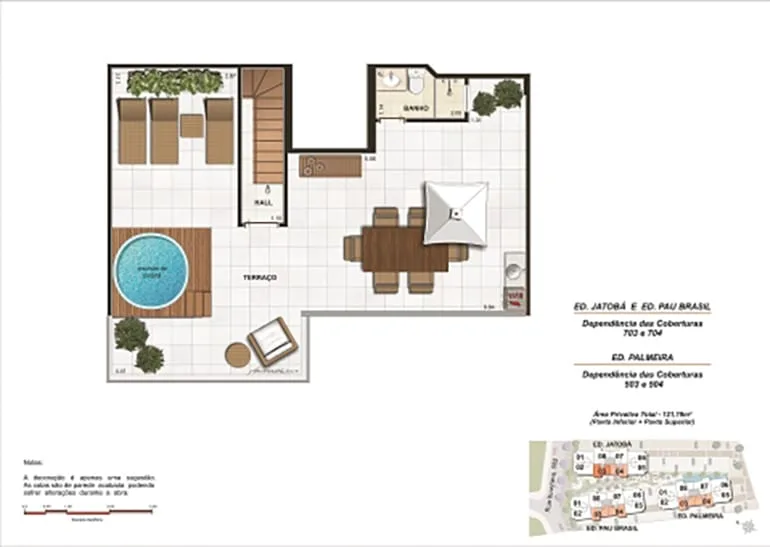 Planta 6: Grand Village Freguesia Residence Club, apartamento de alto padrão em Outro, Rio de Janeiro