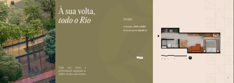 Planta 5: Oriá Residencial Glória, studio de alto padrão na Glória, Rio de Janeiro
