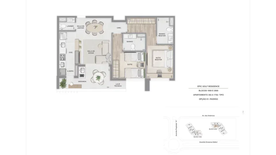 Planta 17: Epic Golf Residence, apartamento de alto padrão na Barra da Tijuca, Rio de Janeiro